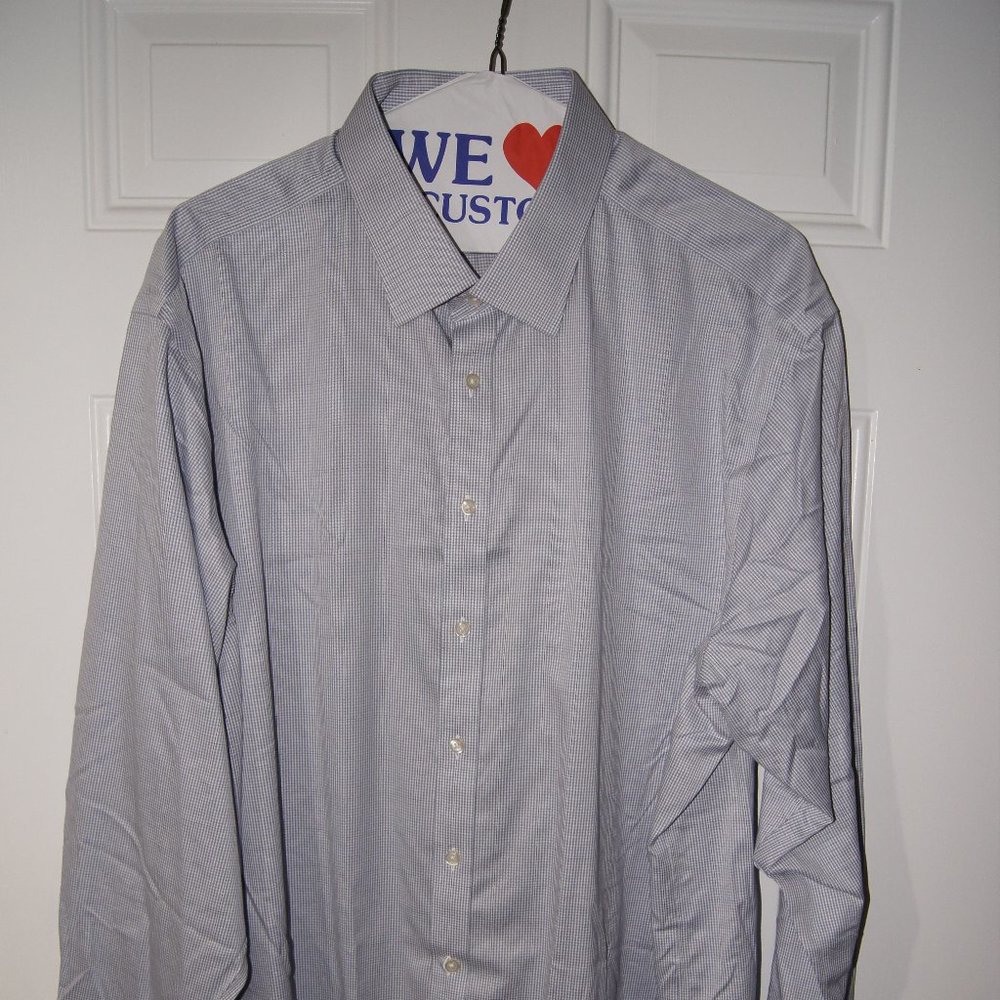 Charles Tyrwhitt Non-Iron Twill Puppytooth Check Shirt - Steel Blue